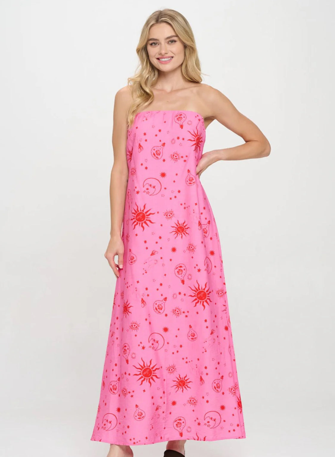 red bridesmaid dresses and groomsmen Reverie Midi Dress – Mckenzie James main image 0