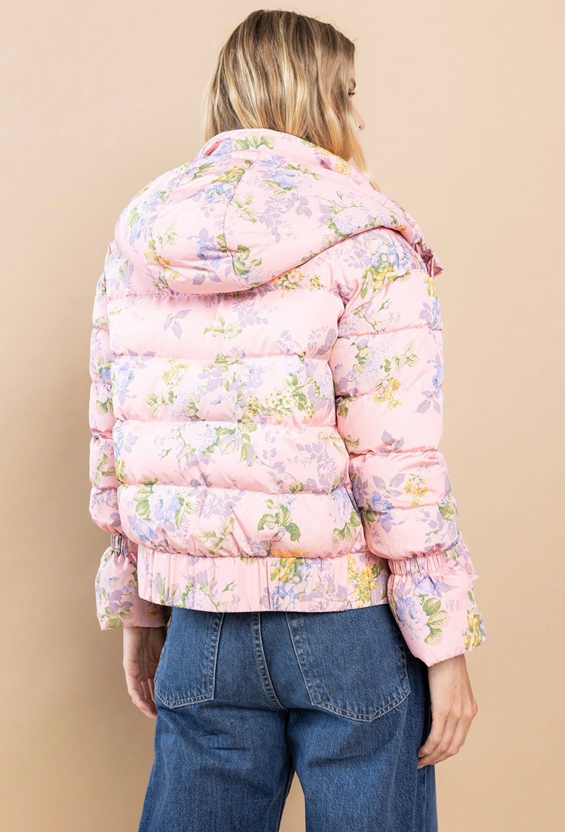 Floral Print Puffer Jacket