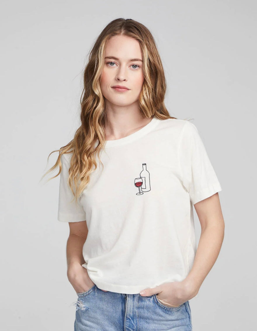 Wine Embroidery Shirt