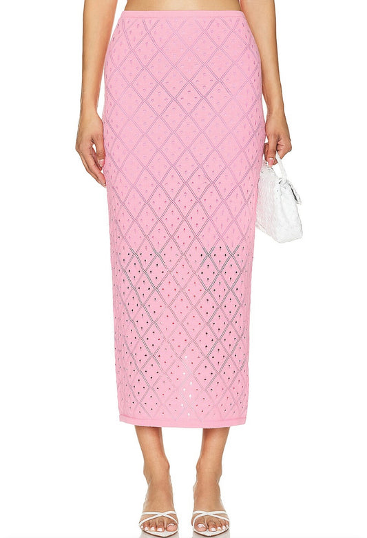 Solano Diamond Knit Midi Skirt