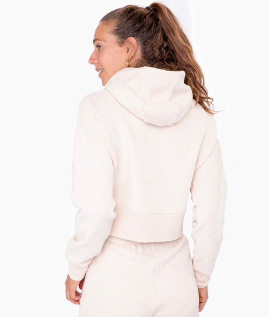 Quilted Cream Hoodie