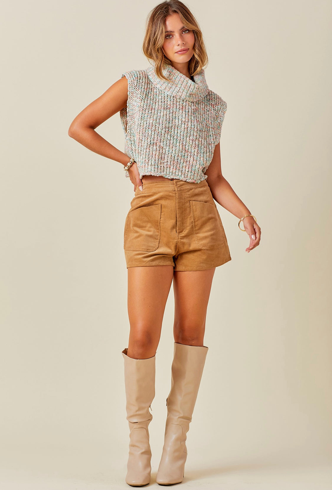 Cropped Turtleneck Sweater