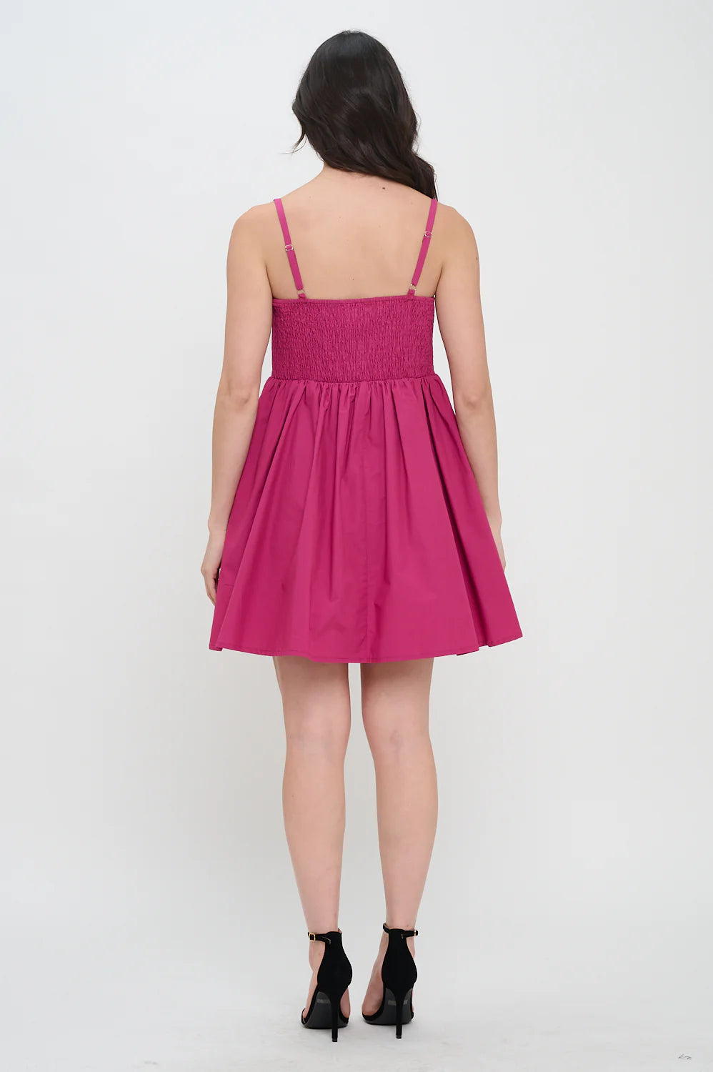 Deep Pink Poplin Bow Dress