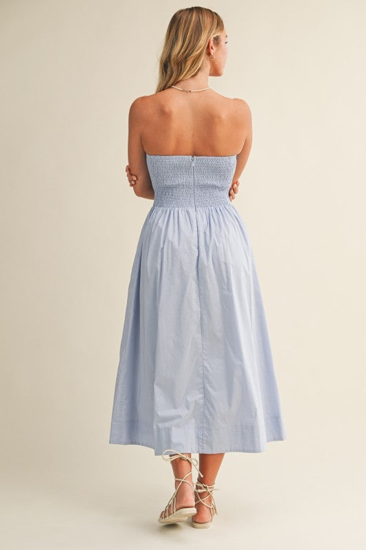 Charlotte Strapless Midi Dress