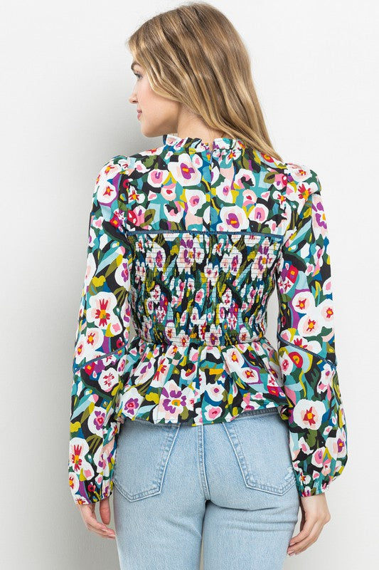 Amber Long Sleeve Floral Blouse