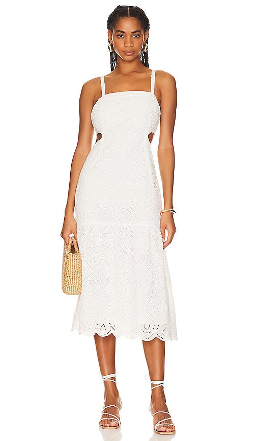 Viola Broidery Midi Dress