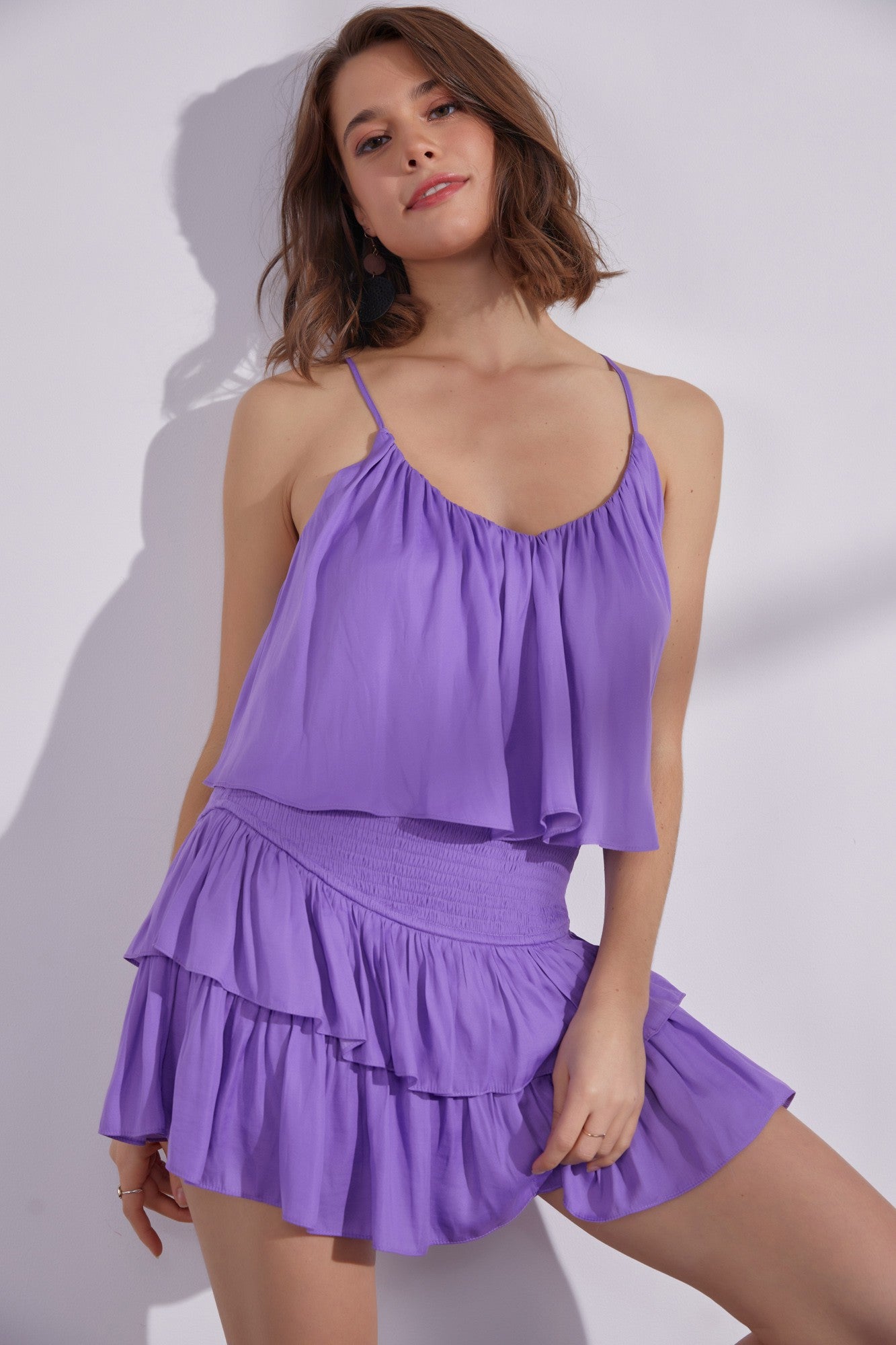 Abby Ruffled Romper Dress