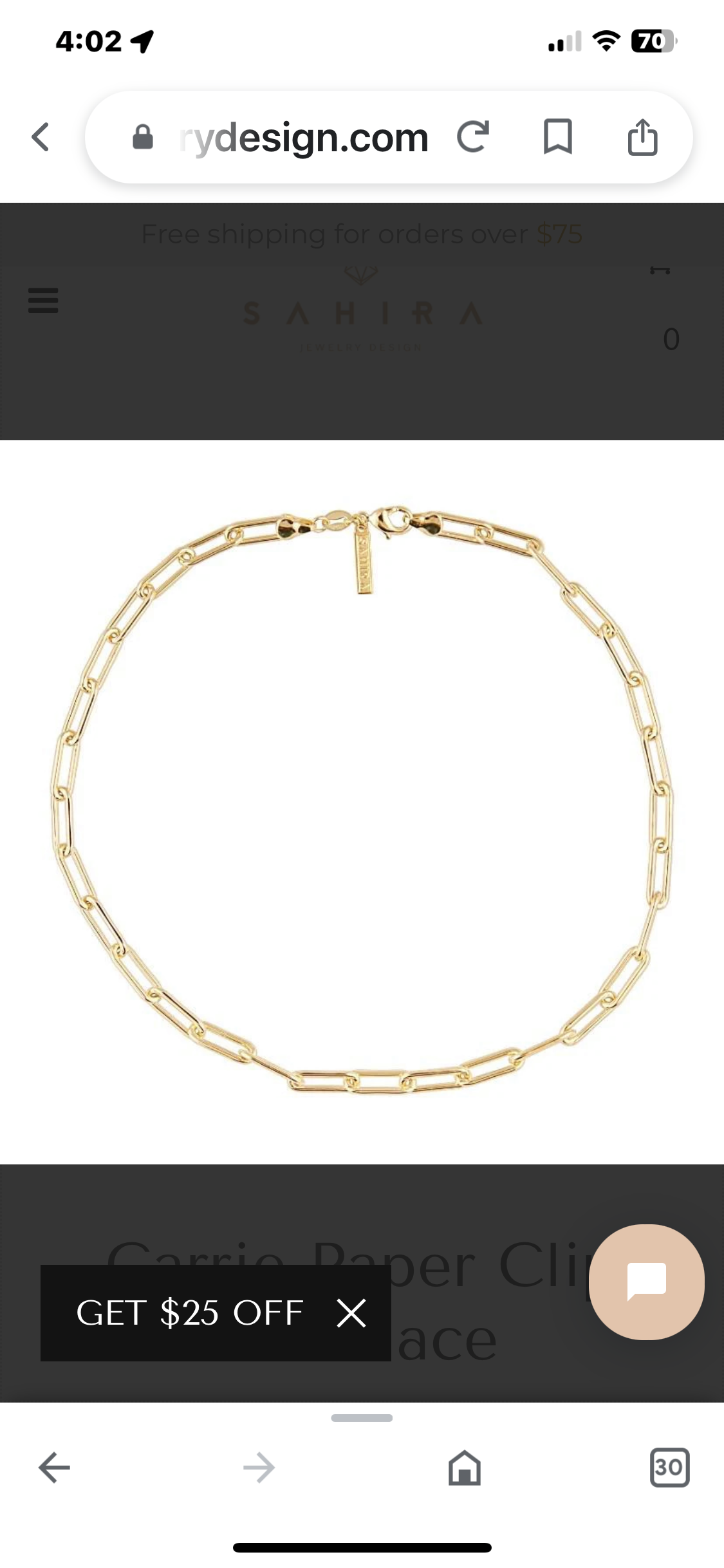 Sahira Carrie Paperclip Necklace