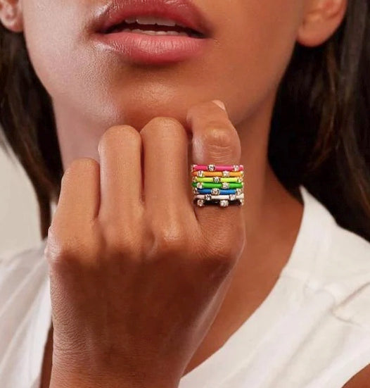 Sahira Enamel Stackable Rings