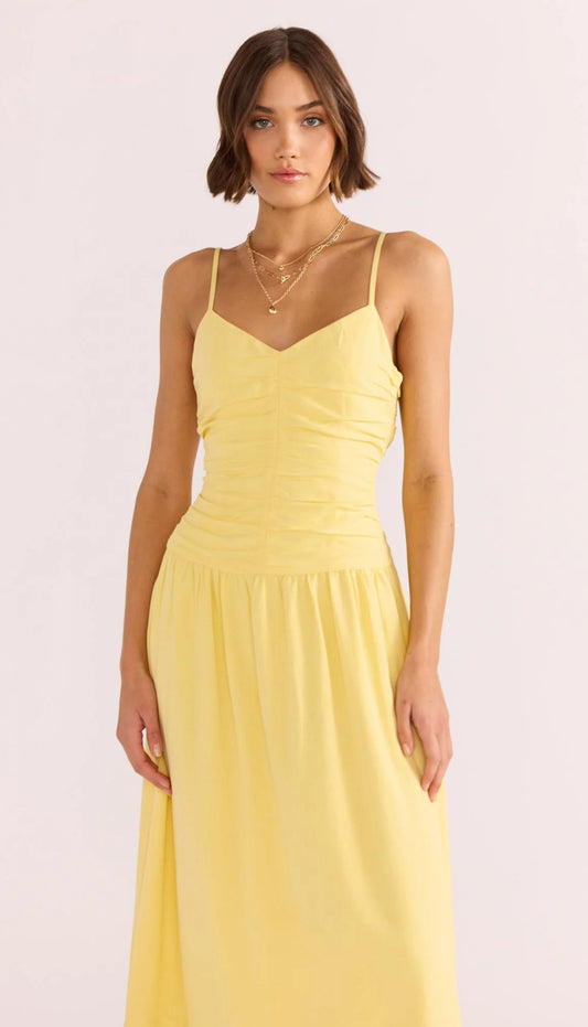 Ophelia Ruched Midi Dress