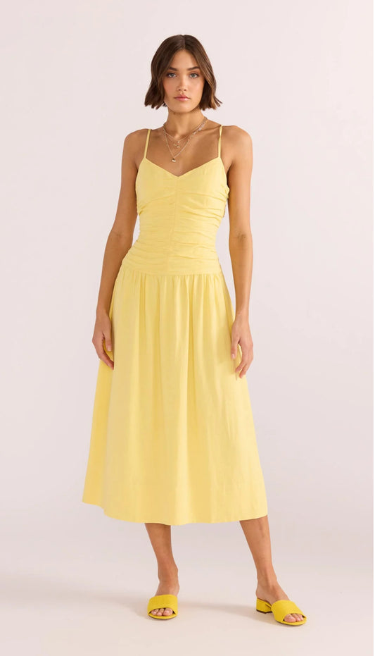 Ophelia Ruched Midi Dress