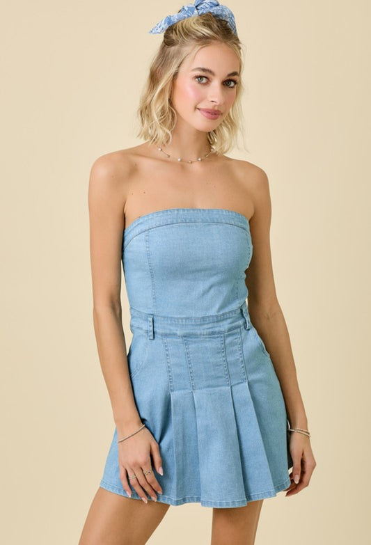 The Kelsey Denim Romper