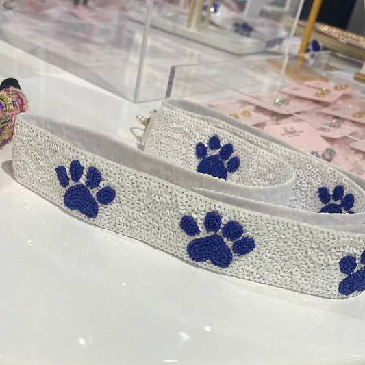 Kickoff Paw Print Sequin Crossbody Strap