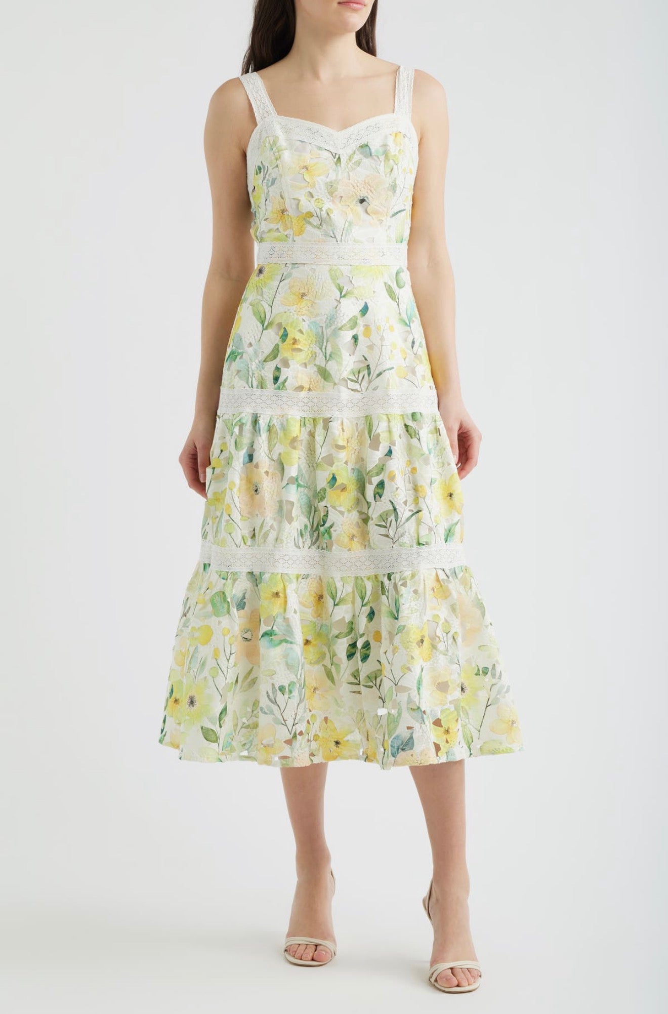 Claire Lace Trim Midi Dress