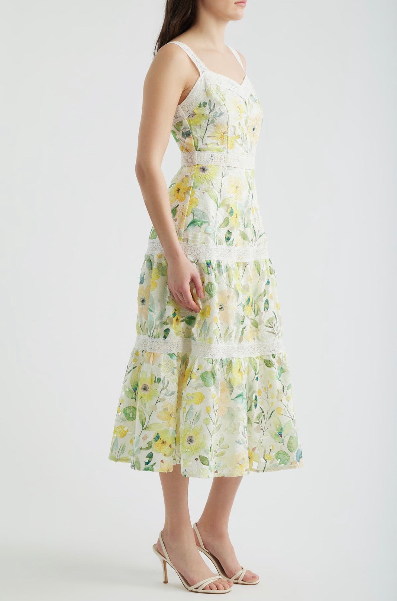 Claire Lace Trim Midi Dress