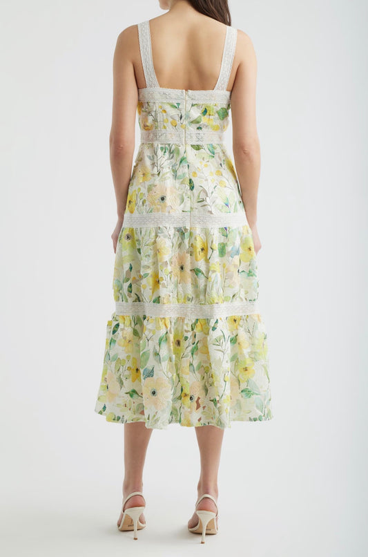 Claire Lace Trim Midi Dress