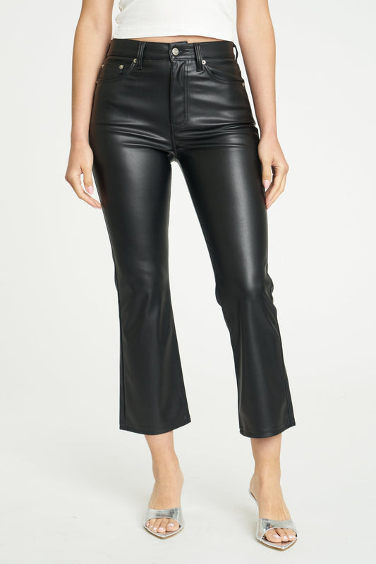 The Shy Girl Faux Leather Crop Flare