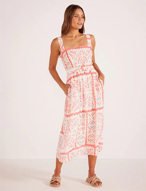 Lolani Shirred Midi Dress