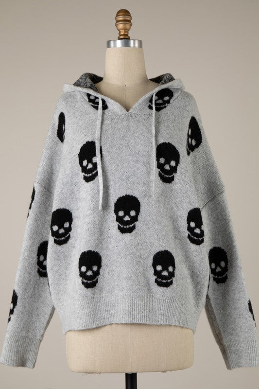 Skull Pattern Hoodie Sweater