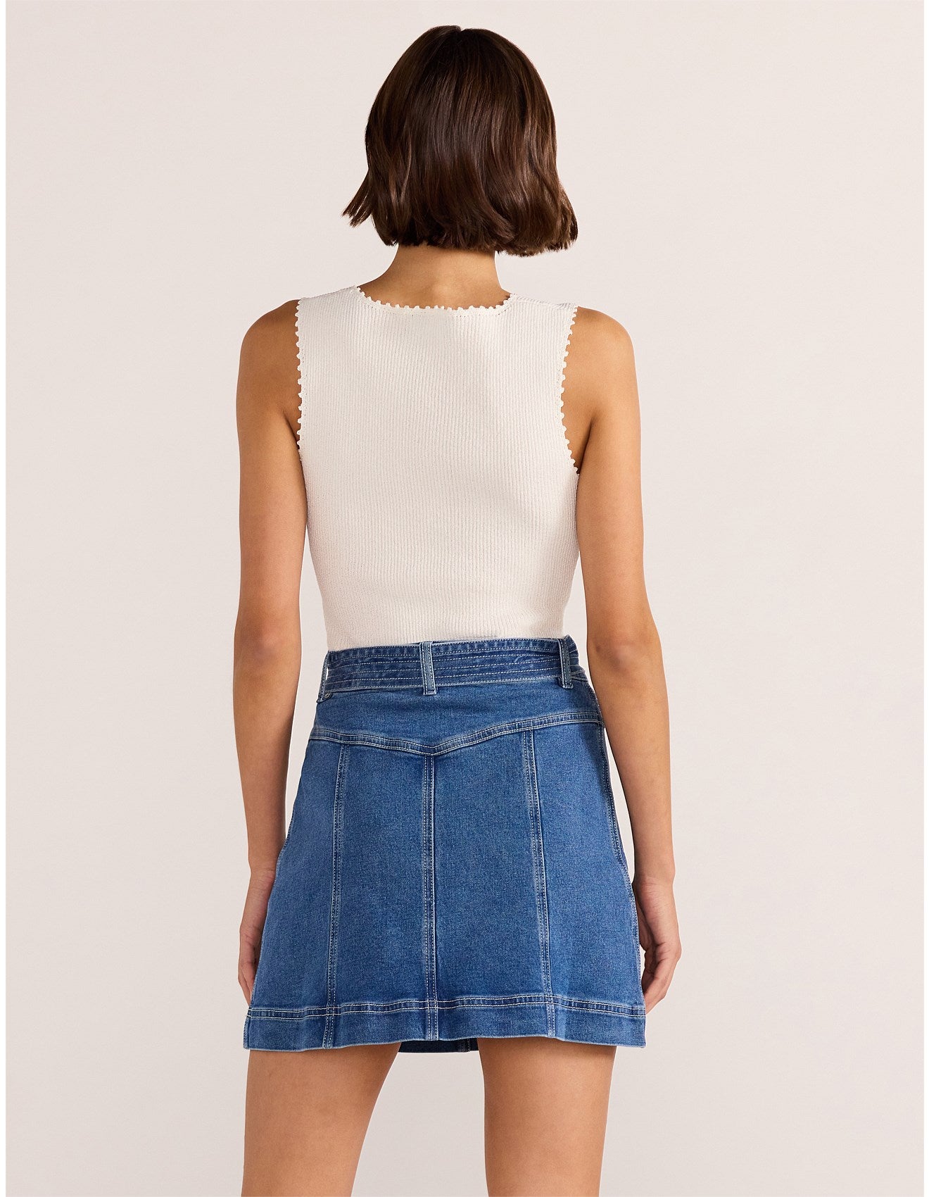 Ellis Denim Panel Mini Skirt