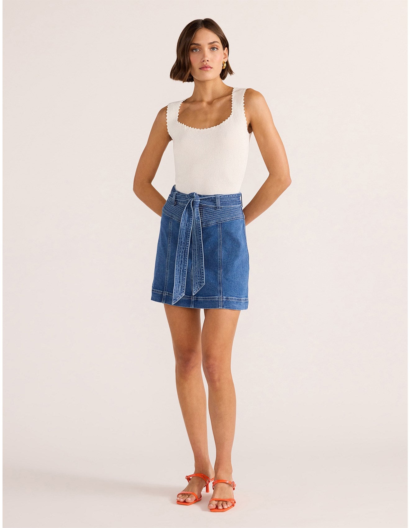 Ellis Denim Panel Mini Skirt