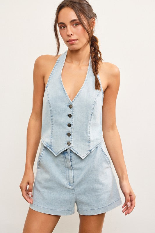 Addison Denim Romper
