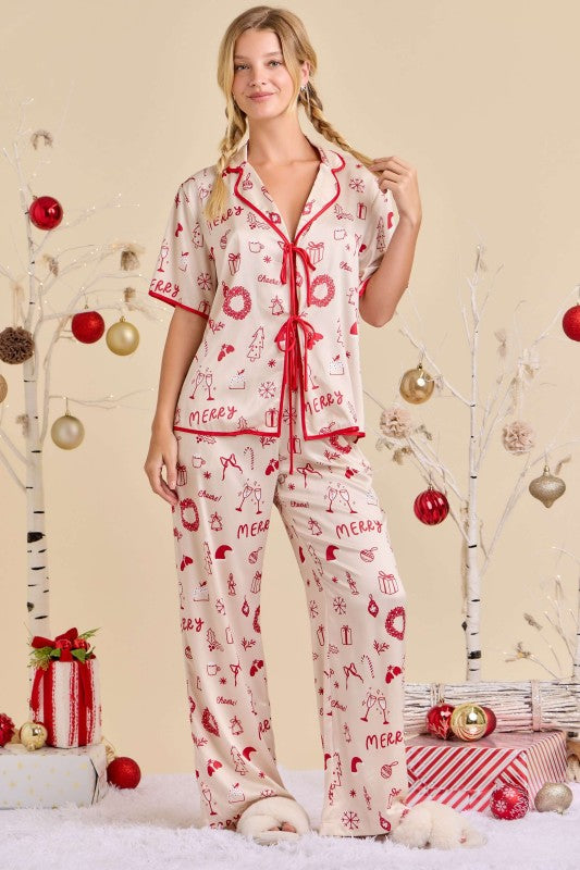 Christmas Print Pajama Set