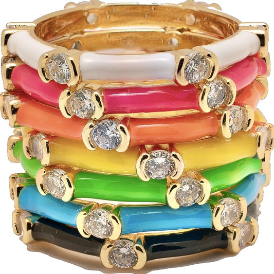 Sahira Enamel Stackable Rings